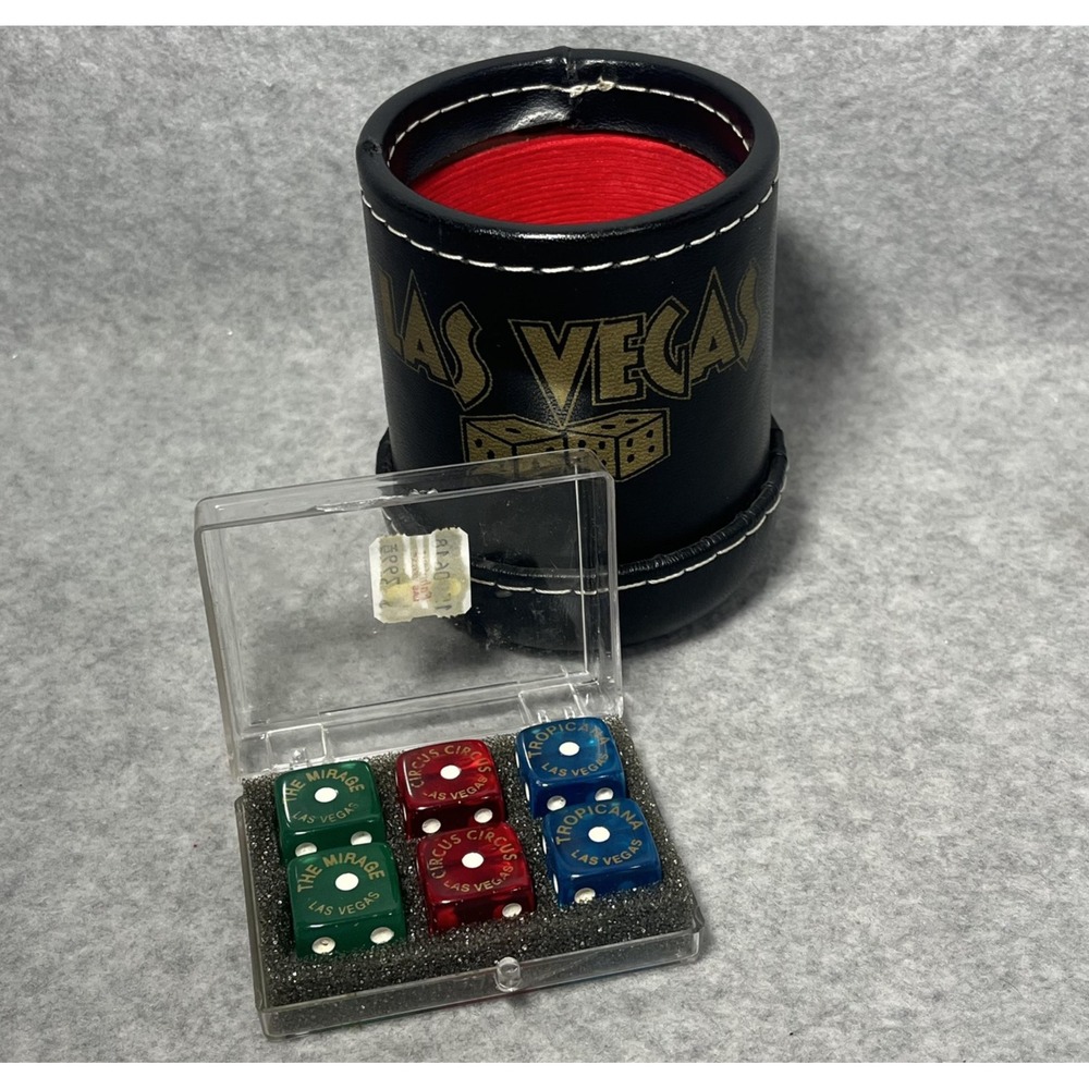 VTG Las Vegas Casino Dice Cup Set of 6 The Mirage Circus‎ Circus Tropicana READ